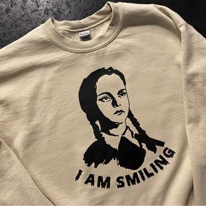 Wednesday Addams “I am Smiling” Crewneck Sweater